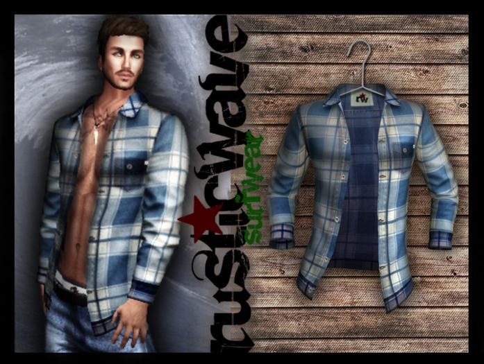 // RusticWave // Open Shirt - Blue Orange