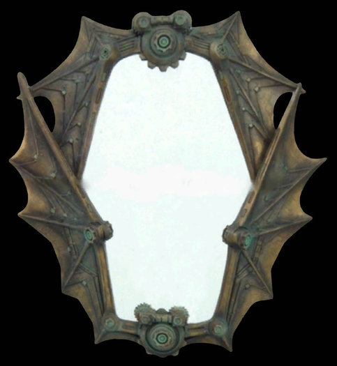 Steampunk Winged Alpha Mirror
