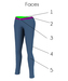 Mesh womens skinny pants with rivets faces