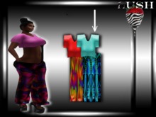 **LUSH** mesh(teal) psychedelic jumpsuit