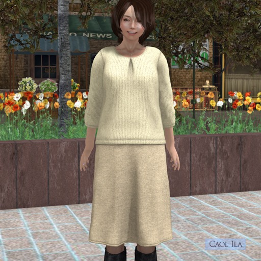 Knit One-piece Dress #83 Cream / Ivory