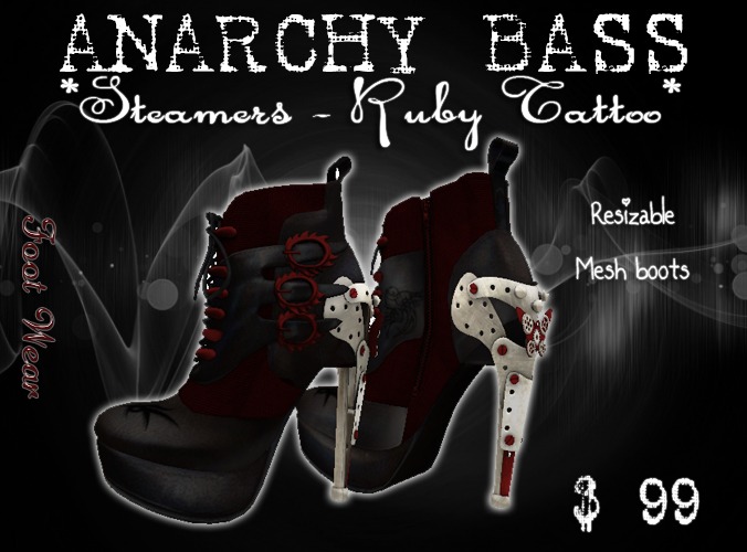 [AB] Steamers - Ruby Tattoo Boots