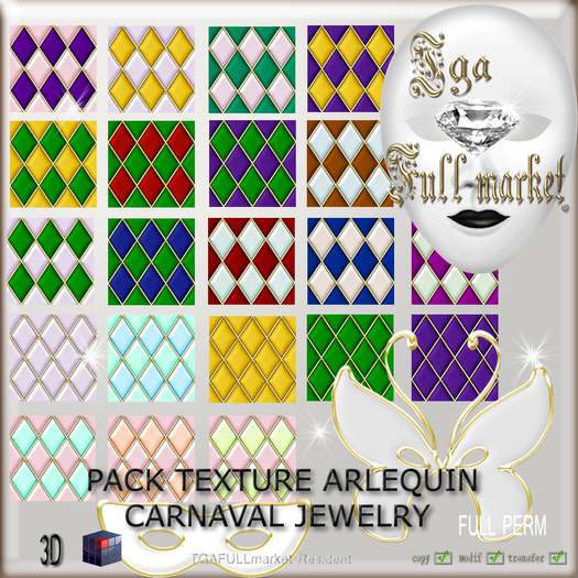 PACK TEXTURE ARLEQUIN CARNAVAL JEWELRY