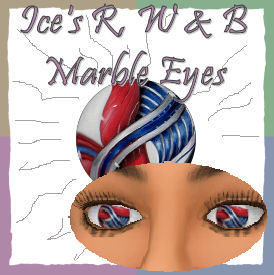 Ice's R, W &  B Marble Eyes