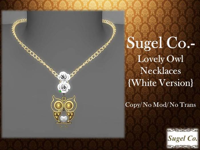 Sugel Co.- Lovely Owl Necklaces- White Version