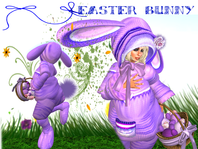 *EASTER BUNNY* purple (Boxed)