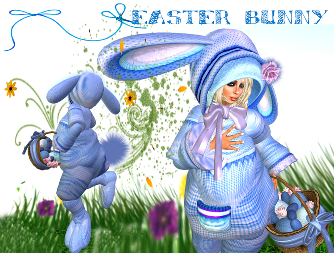 *EASTER BUNNY* blue (Boxed)