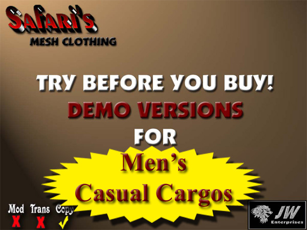 Safari's "FlexFit" - Men's Cargo Pants DEMOS