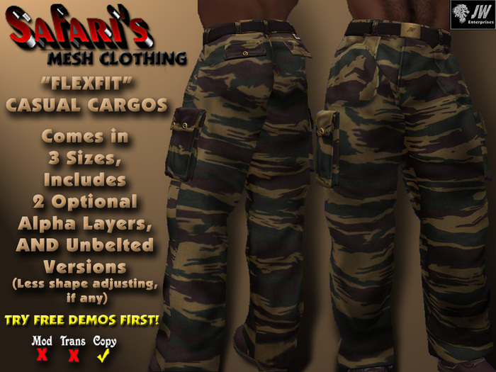 Safari's "FlexFit" - Men's Cargo Pants (Camo 9)
