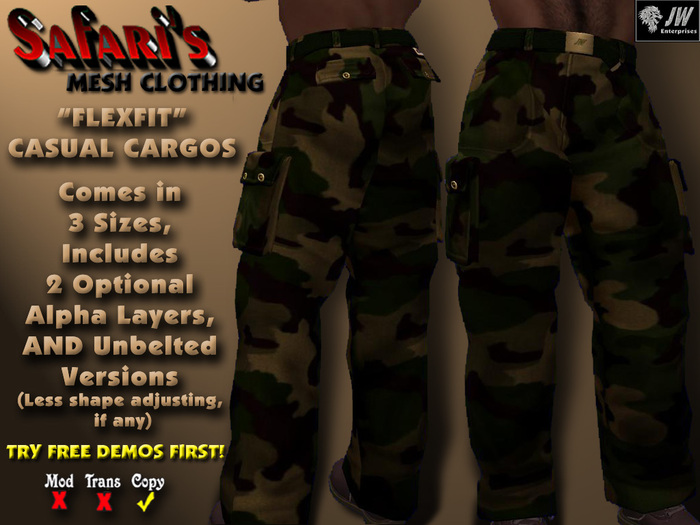 Safari's "FlexFit" - Men's Cargo Pants (Camo 2)