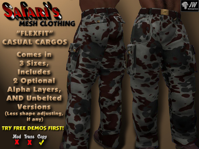 Safari's "FlexFit" - Men's Cargo Pants (Camo 4)