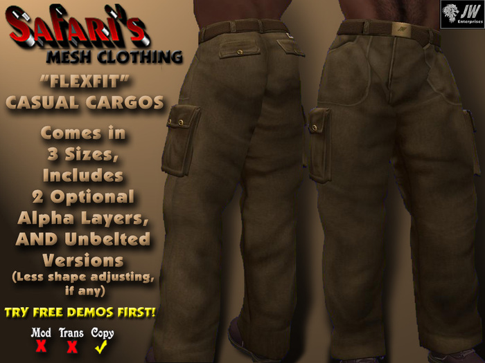 Safari's "FlexFit" - Men's Cargo Pants (Burgundy Denim)