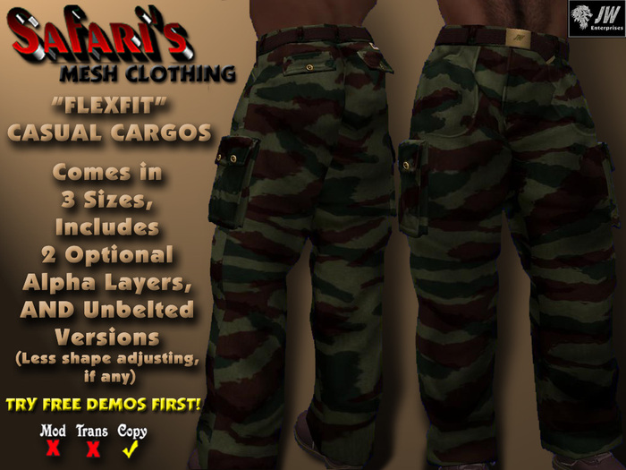 Safari's "FlexFit" - Men's Cargo Pants (Camo 8)