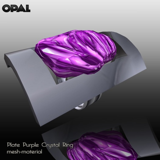 {Opal}Plate Purple Crystal Ring