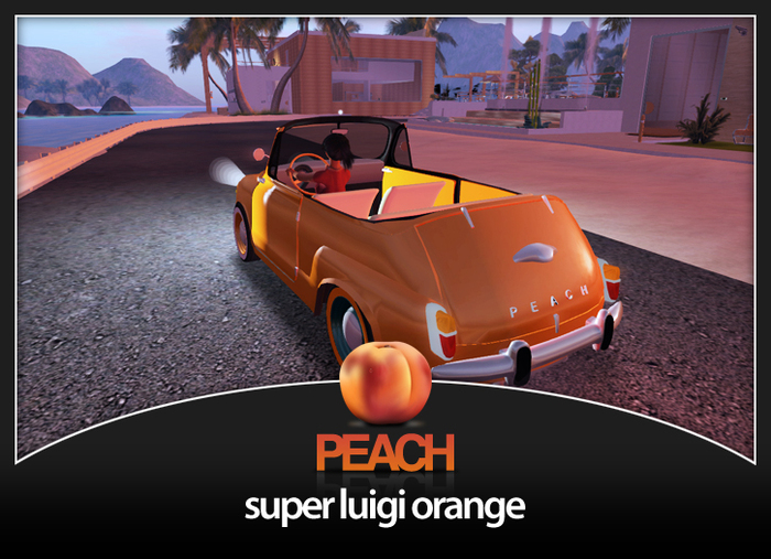 Peach - super Luigi car orange