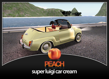 Peach - super Luigi cabrio car cream