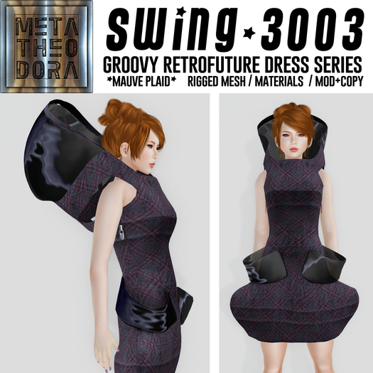 Metatheodora Swing3003 Dress - Plaid Mauve