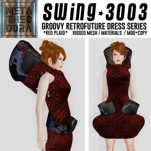 Metatheodora Swing3003 Dress - Plaid Red