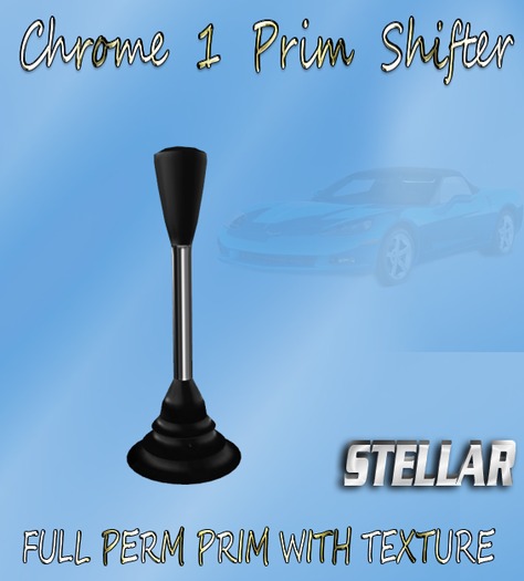 Chrome shifter one prim- Black marble handle