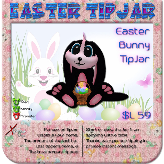 Easter Bunny TipJar Black