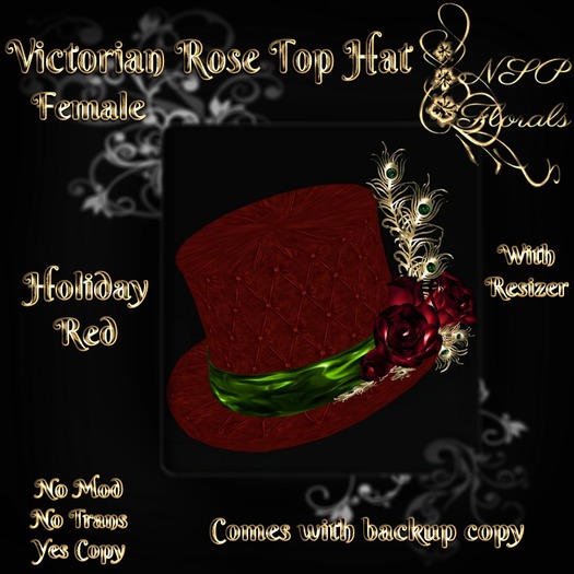 NSP Victorian Rose Top Hat (F) (Holiday Red) boxed