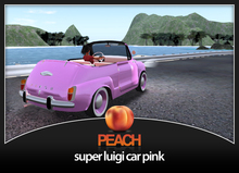 Peach - super Luigi cabrio car pink
