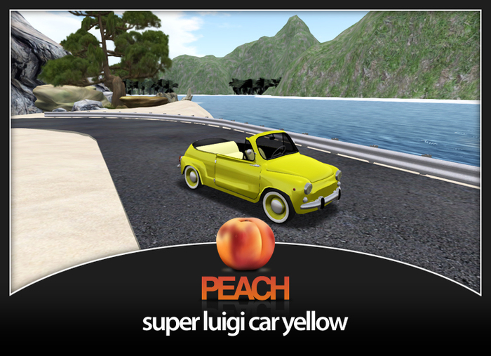 Peach - super Luigi cabrio car yellow
