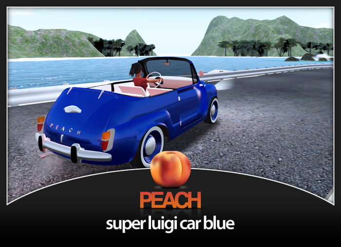 Peach - super Luigi cabrio car blue