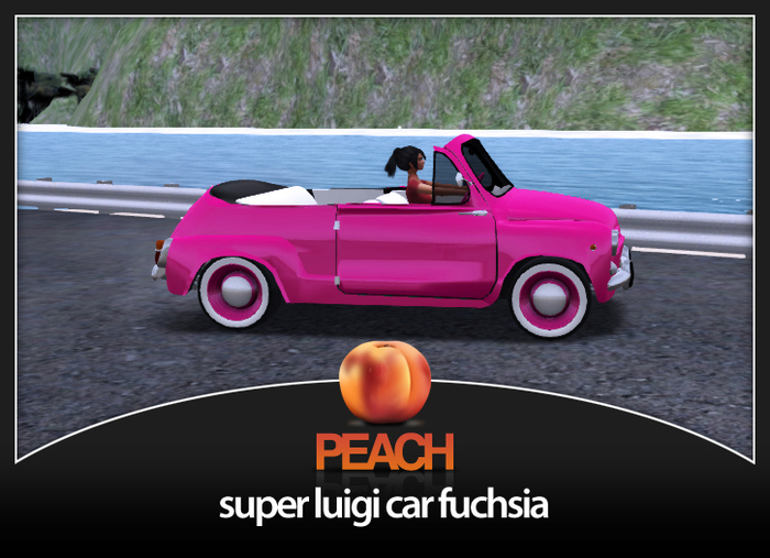 PEACH - super Luigi cabrio car fuchsia