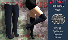 [Get Frocked] Mesh Thigh Boots - Blue