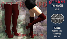[Get Frocked] Mesh Thigh Boots - Red
