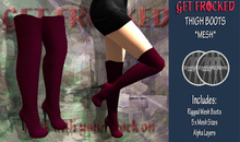 [Get Frocked] Mesh Thigh Boots - Cerise