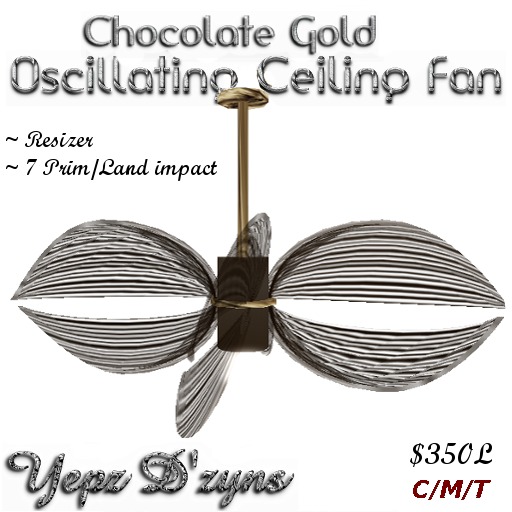 Chocolate Gold Ocillating Fan [boxed]