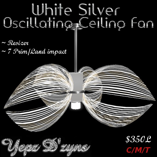 White Silver Ocillating Fan [boxed]
