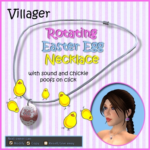 (Villager Rotating Easter Egg Necklace)