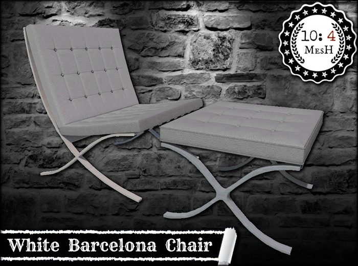 *10: 4 ~ MesH ~ Barcelona Chair ~ White