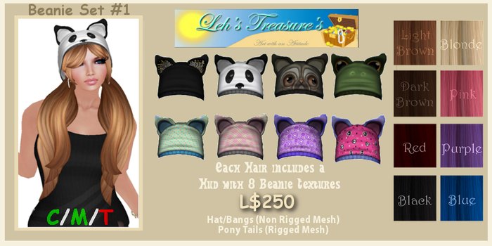 {LT} Beanie - Pink - Set #1 (Boxed)