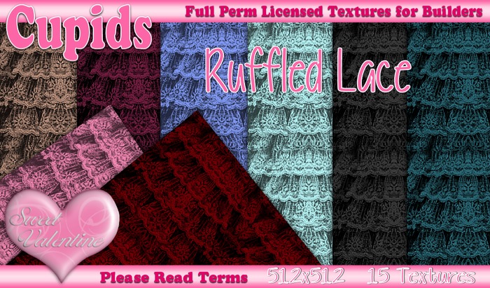 *Cupids Textures * 15 Ruffled Lace UPDATED