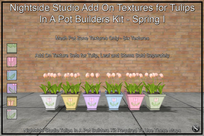 Nightside Studio Add On Textures For Tulips In A Pot Mesh Builders Kit - SPRING I