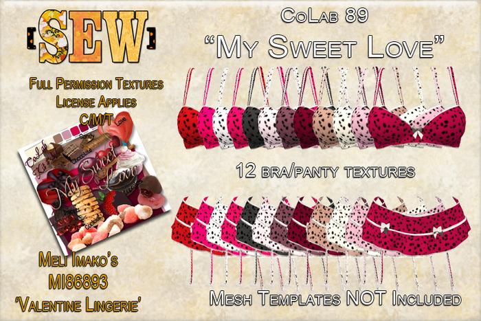[SEW] Full Perm Tex MI86893 Valentine's Lingerie CoLab #89 "My Sweet Love"
