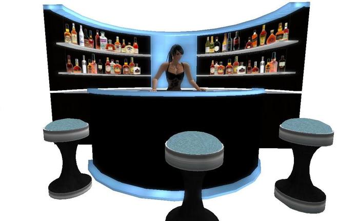modern bar set with poses