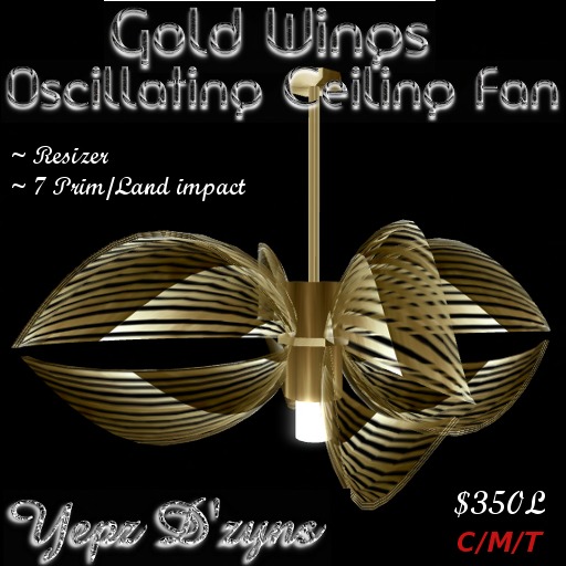 Gold Wings Ocillating Fan [boxed]