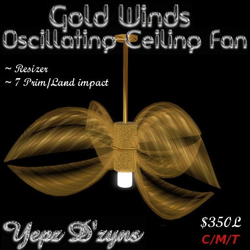Gold Winds Ocillating Fan[boxed]