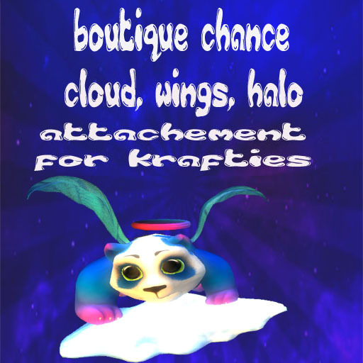 panda attachement cloud, wings blue