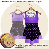 Purple polka dress w/sandals girl avatar