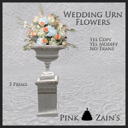 Wedding Urn Flowers - Peach/Blue/White2 [Boxed]