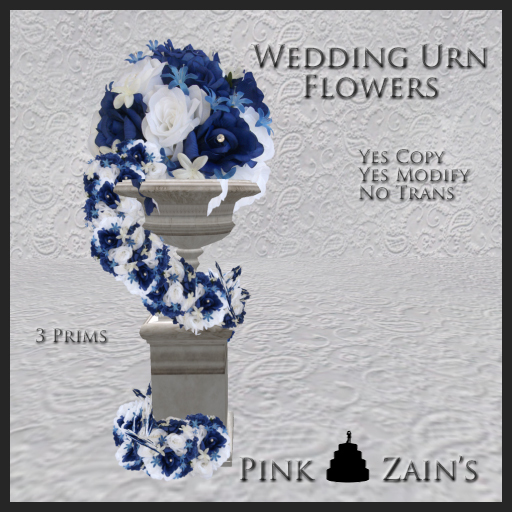 Wedding Urn Flowers - Dark Blue/White [Boxed]