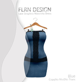 Strapless Lace Maternity Dress Blue