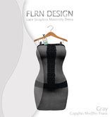 Strapless Lace Maternity Dress Gray