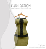 Strapless Lace Maternity Dress Yellow